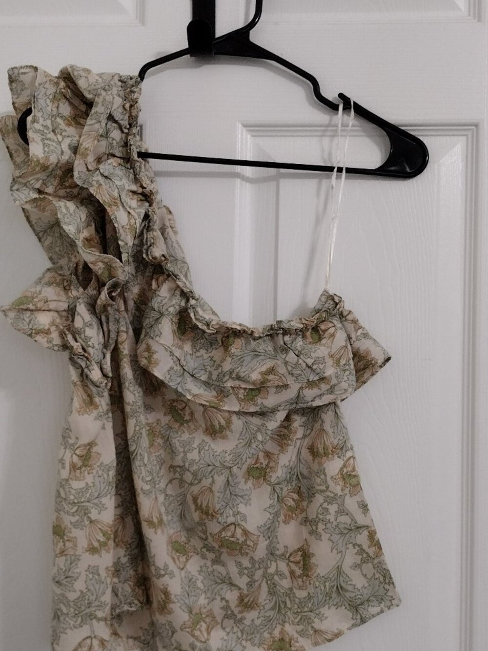 Happy Nature One Shoulder Floral Ruffle Top Women’s Medium Cottagecore Boho - Picture 3 of 8